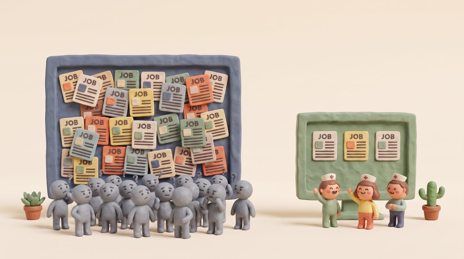 A niche job board serves one focused audience while a generalist board spreads across every industry